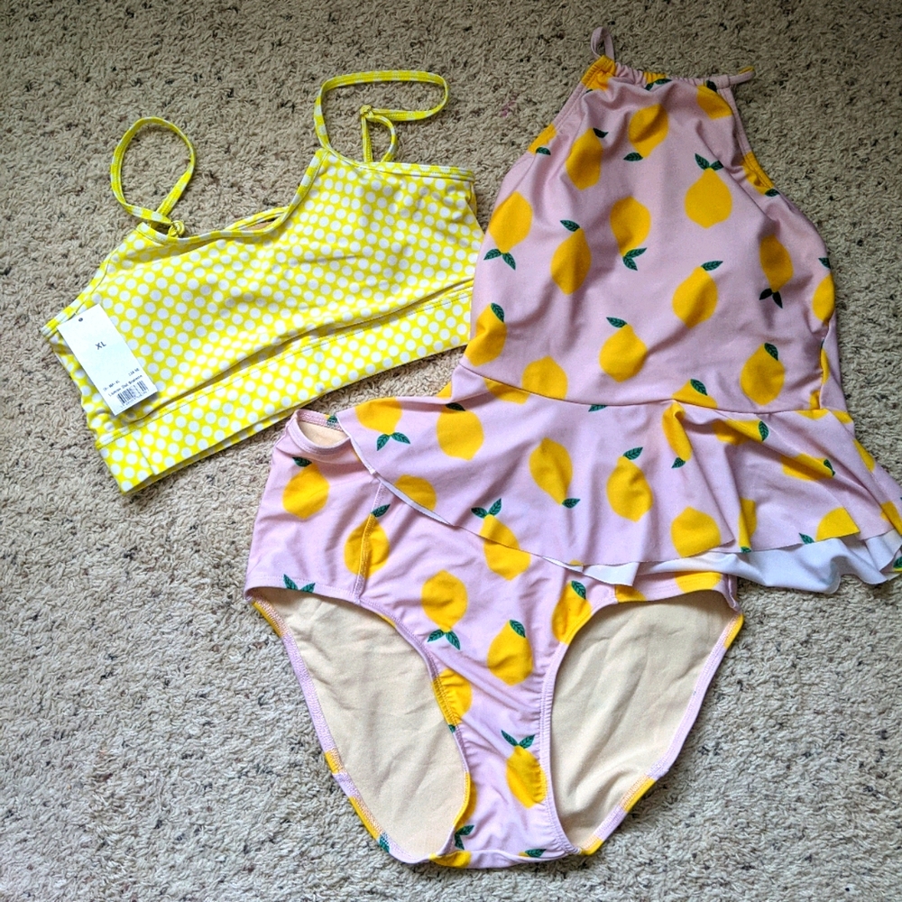 Lime Ricki 3 piece pink lemon swimsuit XL